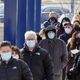 People lining up for covid-19 vaccinations at Nassau Community College on January 10, 2021 in Garden City, New York.